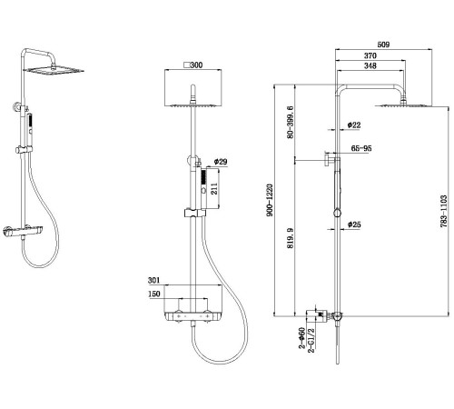 Душевая стойка Allen Brau Infinity 5.21032-00 хром