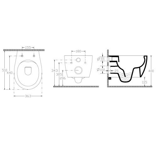 Чаша подвесного унитаза Allen Brau Fantasy 4.11004.ID индиго