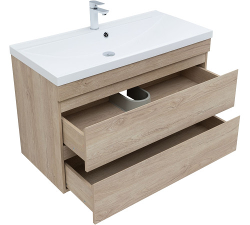 Тумба под раковину Aquanet Нота New 100 дуб светлый