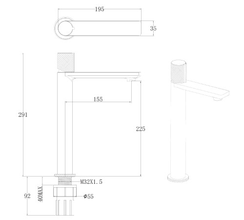 Смеситель для раковины Allen Brau Liberty 5.33002-31 черный матовый