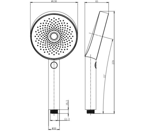 Душевая лейка Allen Brau Priority 5.31B20-GB золото