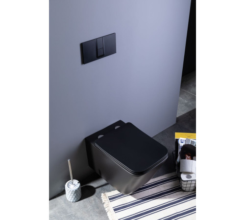 Унитаз подвесной Aquanet Rimless Tavr-W BL-103N-WHT black черный матовый