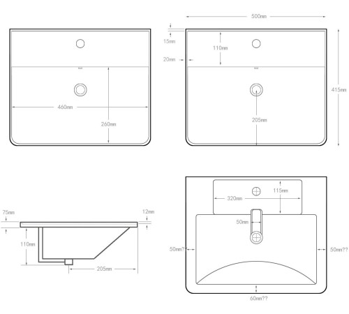 Раковина Aquanet Ирис 50 белая
