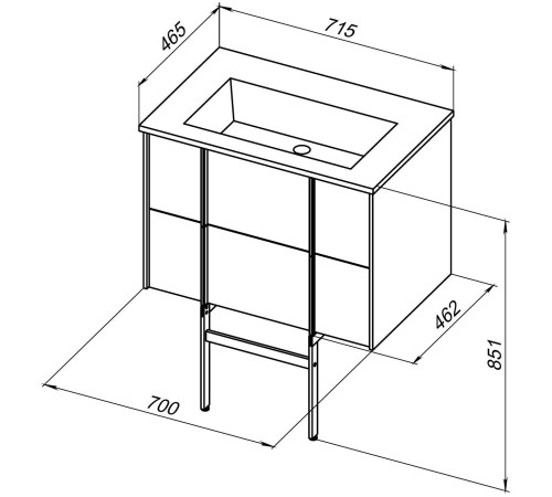 Тумба под раковину Allen Brau Reality 70 1.32004.CGM олива матовый