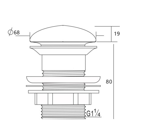 Донный клапан Aquanet черный матовый, без перелива