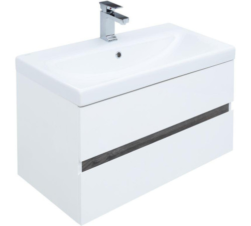 Тумба под раковину Aquanet Беркли 80 белый/дуб рошелье