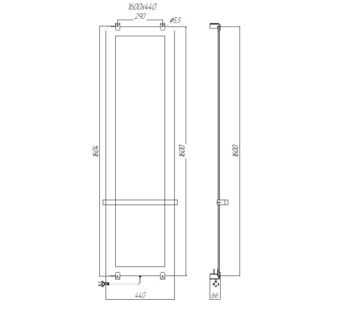 Полотенцесушитель электрический Allen Brau Infinity 160x44 с рейлингом и креплением, медь браш