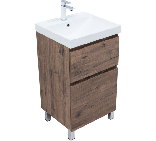 Тумба под раковину Aquanet Алвита New 50 напольная, дуб веллингтон табак