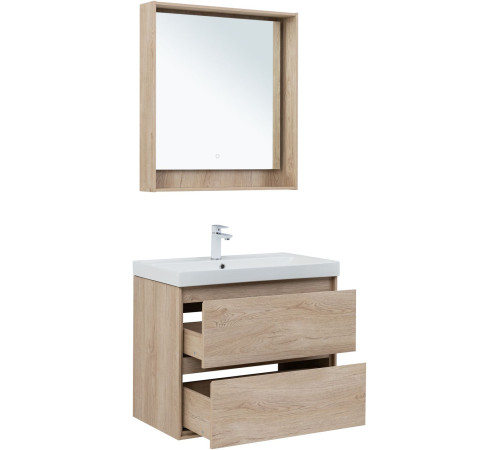 Тумба под раковину Aquanet Милан 80 дуб светлый