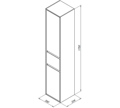 Шкаф-пенал Aquanet Милан 35 дуб рустикальный (с ящиком)