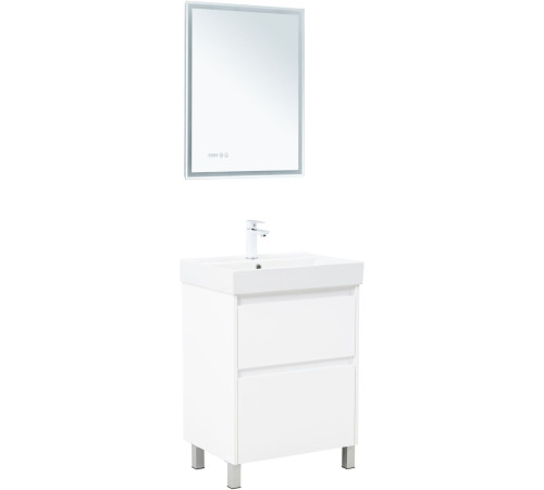 Тумба под раковину Aquanet Nova Lite 2.0 60 напольная, белый глянец