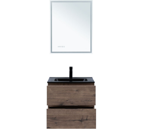 Тумба под раковину Aquanet Алвита New 60 2 ящика, дуб веллингтон табак