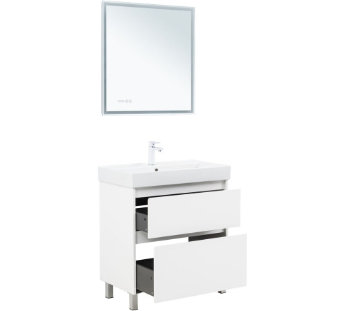 Тумба под раковину Aquanet Nova Lite 2.0 75 напольная, белый глянец