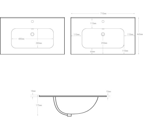 Раковина Aquanet Flat 70 черная матовая