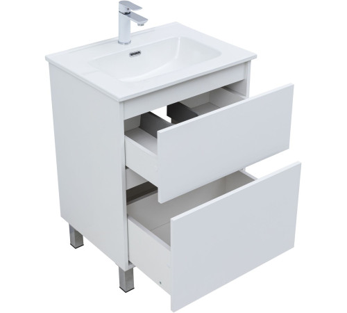 Тумба под раковину Aquanet Вега 60 напольная, белый глянец