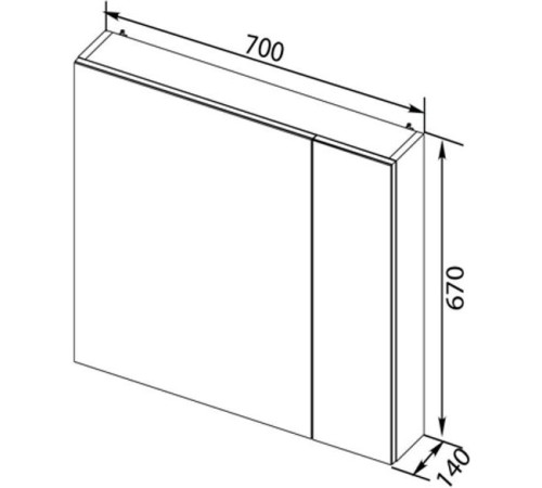 Зеркальный шкаф Aquanet Порто 70 белый