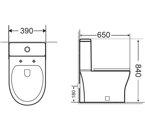 Чаша напольного унитаза Aquanet Rimless Roll 2-C CL-12289