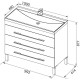 Тумба с раковиной Aquanet Верона 100 белый (напольная 3 ящика)