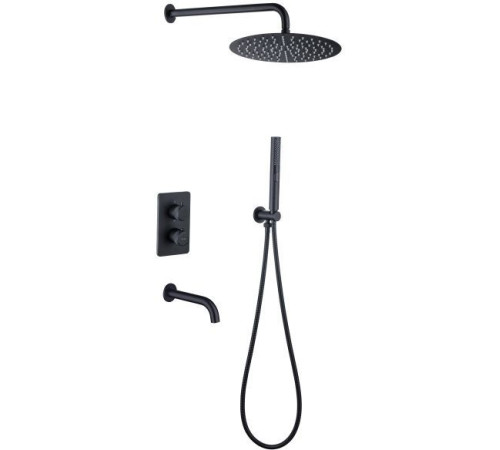 Душевой комплект Allen Brau Priority 5.31014-31 (с внутренней частью, 3 выхода) черный матовый