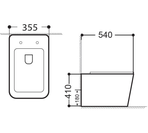 Унитаз приставной Aquanet Rimless Tavr 2.0 F LX-1908