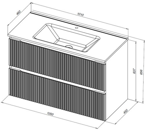 Тумба под раковину Aquanet Джейн (Flat) 100 мисти грин