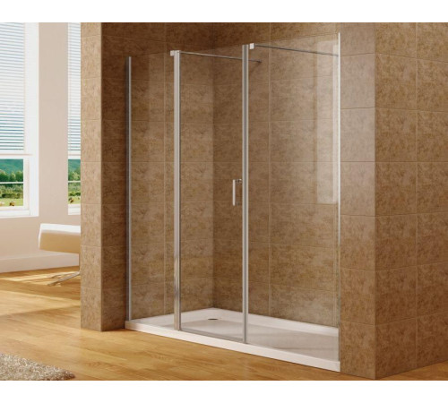 Душевая дверь Aquanet Cinetic 210, прозрачное стекло (AE12-N-120H190U-CT + AE12-F-90H190U-CT)