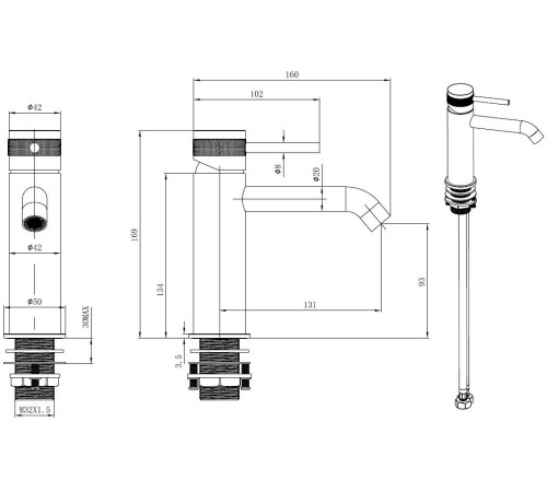 Смеситель для раковины Allen Brau Priority 5.31A01-BN никель браш