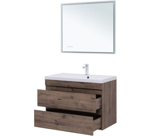 Тумба под раковину Aquanet Нота New 90 дуб веллингтон табак