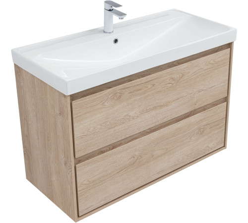 Тумба под раковину Aquanet Милан 100 дуб светлый