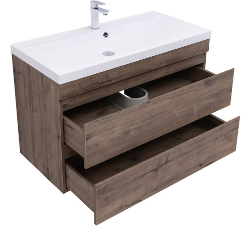 Тумба под раковину Aquanet Нота New 100 дуб веллингтон табак