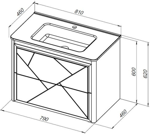 Тумба под раковину Allen Brau Paris 80 1.360001.PGM платина матовый
