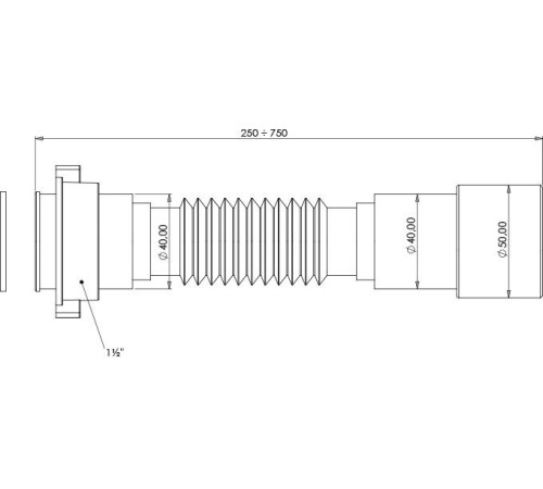 Гибкое соединение Aquanet 1 1/2'' x 40/50мм