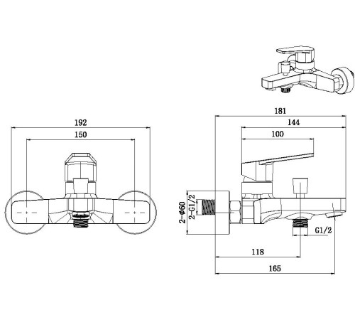 Смеситель для ванны Allen Brau Eclipse 5.E1003-00 хром