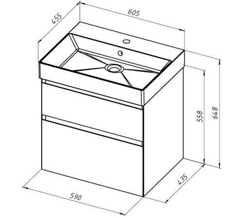 Тумба под раковину Allen Brau Infinity 60 1.210024.PGM платина матовый