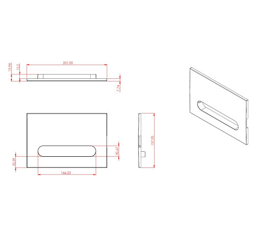 Клавиша смыва Allen Brau Project Color 9.2PR01.BD бордо