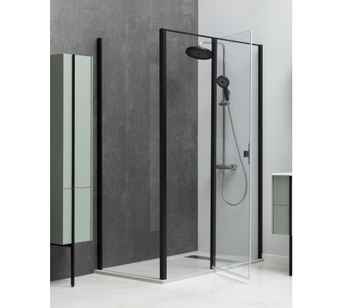 Душевой уголок Allen Brau Priority 90x90 3.31003.BBA + 3.31018.BBA черный браш