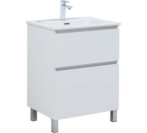 Тумба под раковину Aquanet Вега 60 напольная, белый глянец