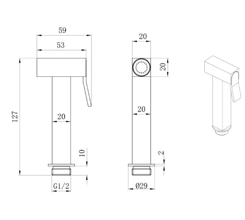 Гигиенический душ Allen Brau Infinity 5.21A05-31 черный матовый