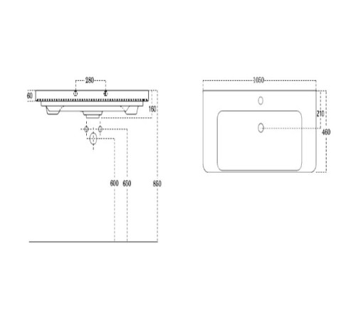Раковина для тумбы Sanovit Luxury 105 11105-KL