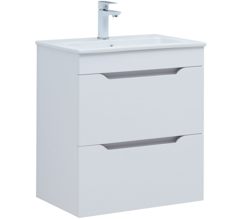 Тумба под раковину Aquanet Практика 60 белый глянец