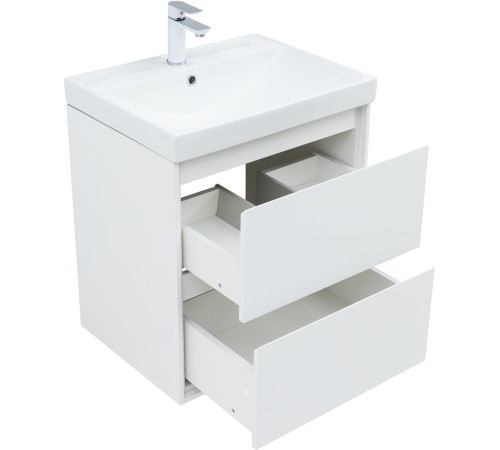 Тумба под раковину Aquanet Милан 60 белый глянец