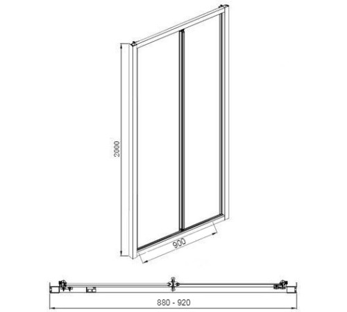 Душевая дверь Aquanet Alfa NAA6422 90, прозрачное стекло