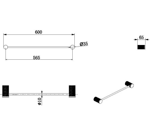 Держатель для полотенца Allen Brau Priority 4.0 6.31D11-31 черный матовый