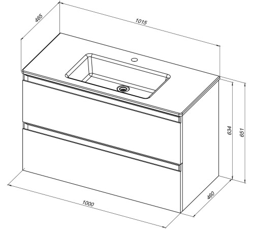 Тумба под раковину Allen Brau Eclipse 100 1.E1003.AM 2.0 антрацит матовый