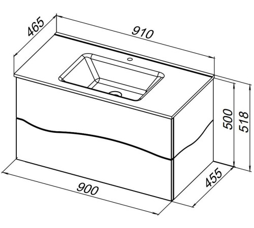 Тумба под раковину Allen Brau Glority 90 1.35001.NW дуб антик