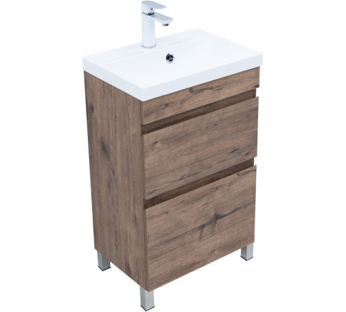 Тумба под раковину Aquanet Нота New 50 напольная, дуб веллингтон табак