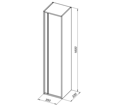 Шкаф-пенал Aquanet Lino 35 Дуб Веллингтон