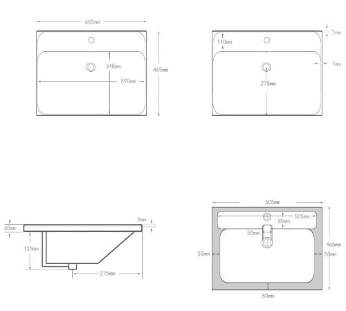 Раковина Aquanet Flash 60