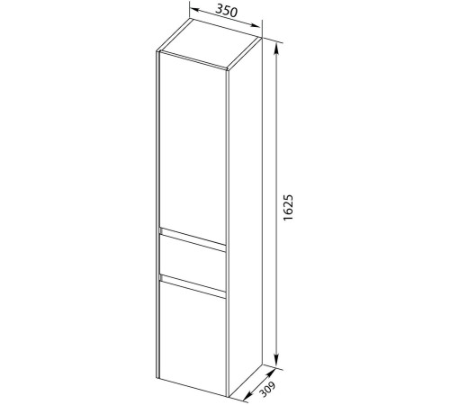 Пенал Aquanet Бруклин 35 L белый глянец