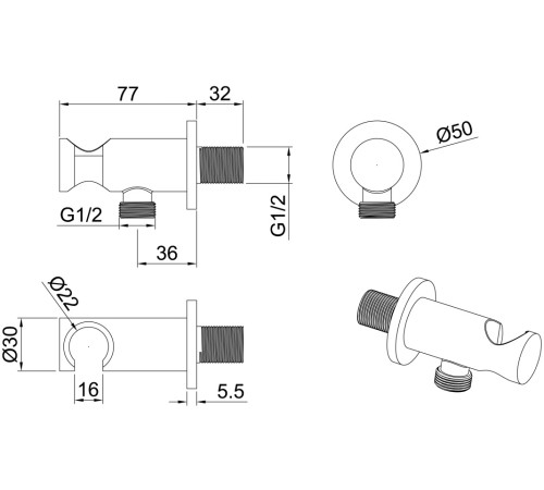 Шланговое подключение для душа Allen Brau Priority 5.31015-00 хром